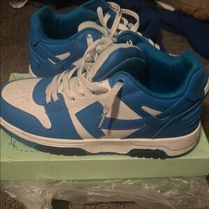 Out of office off-white white blue low top